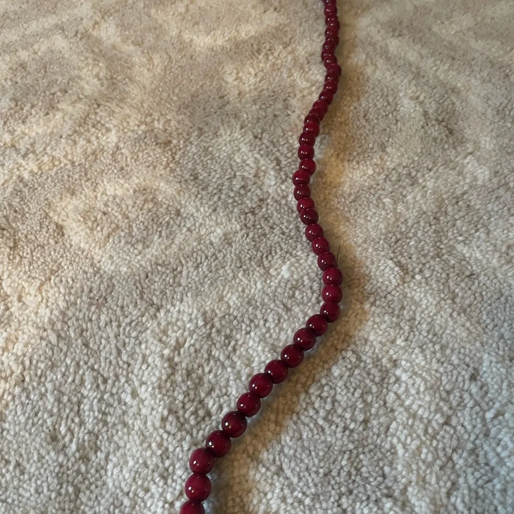 1990s Vintage Burgandy Red Wooden 1/2